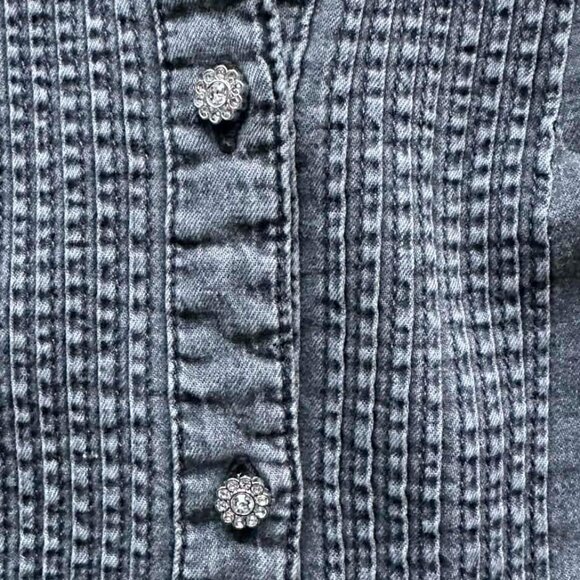 Gap Rhinestone Button Denim Shirt - Picture 2 of 3